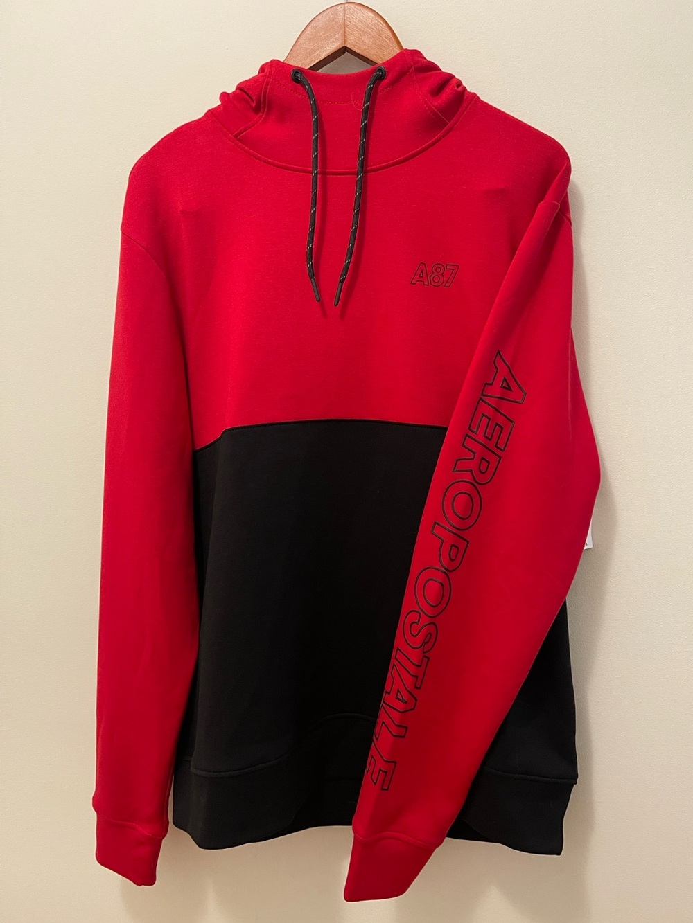 Aeropostale Red and Black A87 Pullover Hoodie
